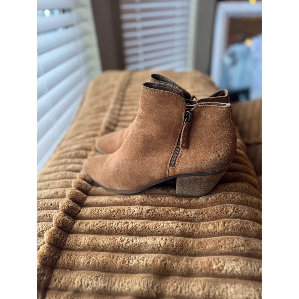 FRYE | Judith Brown Suede Leather Ankle Boots Booties Size 8.5